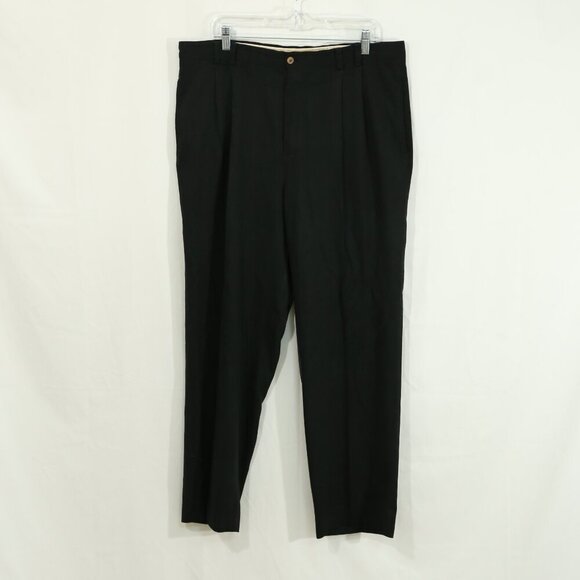 Joseph & Feiss 100% Silk Trousers | Black Dress Pants | Pleated | Men’s 38 - Picture 1 of 13
